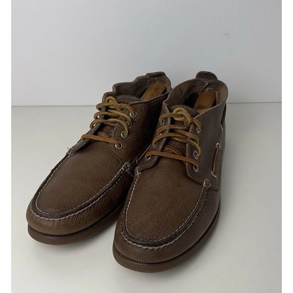 Sperry Men\'s Brown Leather Chukka Hi Top Boat Shoe Boots Size 11M Lace Up